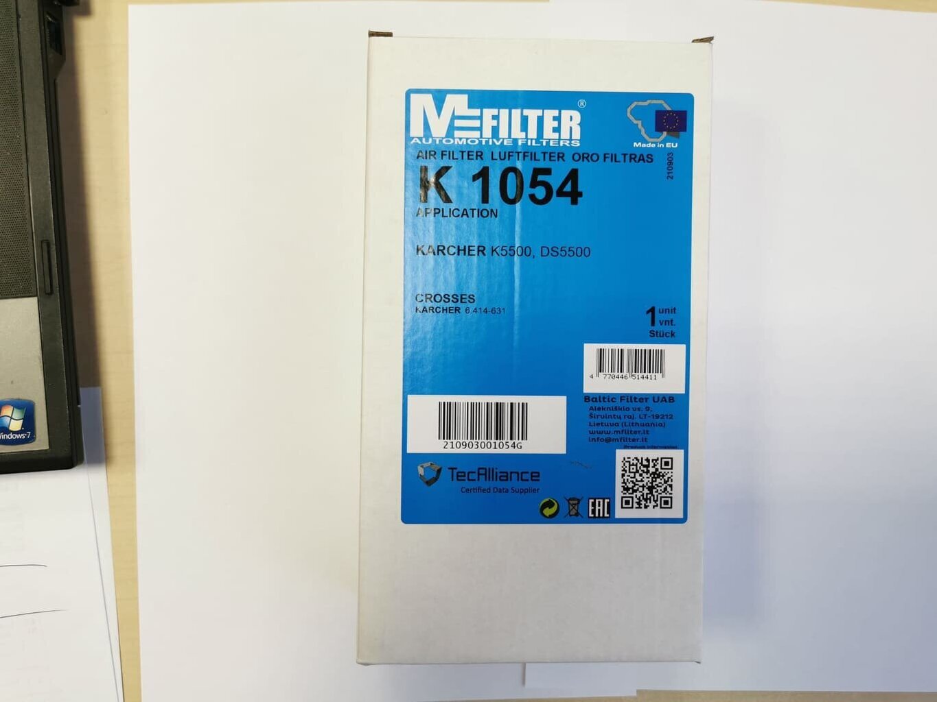 MFilter filtrs K1054 piemērots Karcher sūkņiem DS5500 cena un informācija | Putekļu sūcēju piederumi | 220.lv