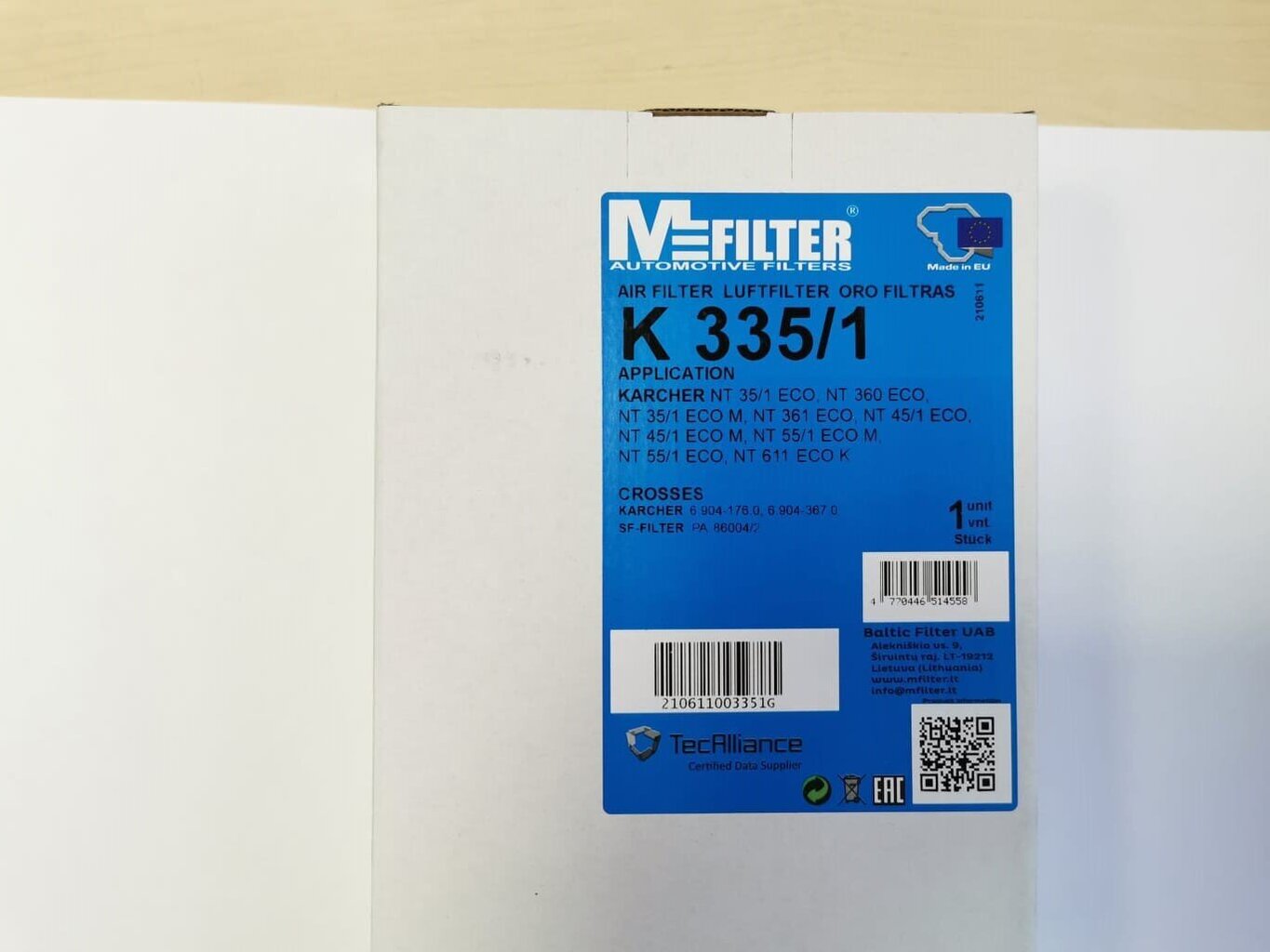 MFilter filtrs K1054 piemērots Karcher sūkņiem DS5500 цена и информация | Putekļu sūcēju piederumi | 220.lv