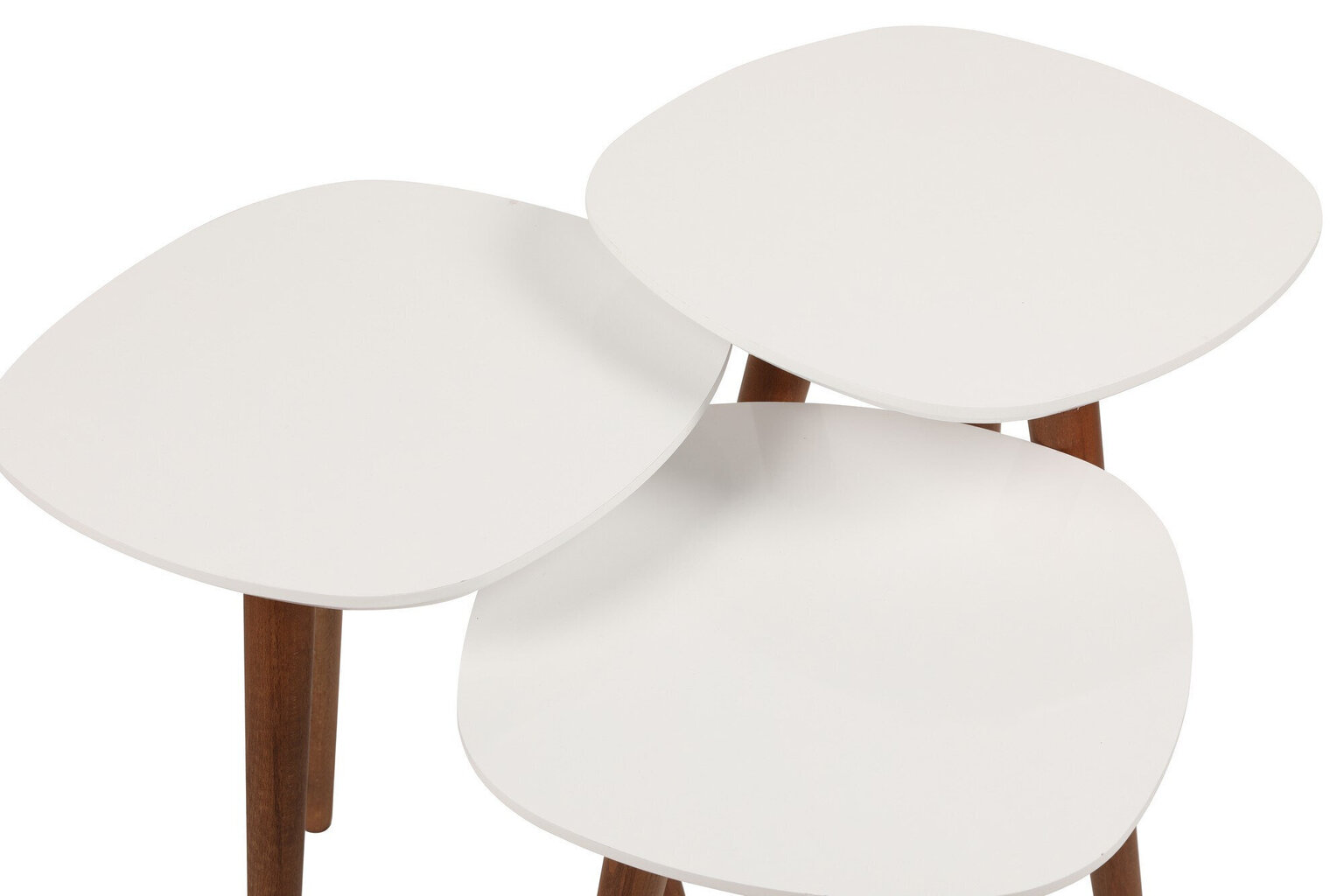 3-ju galdiņu komplekts Kalune Design Nadva, balts/brūns cena un informācija | Žurnālgaldiņi | 220.lv