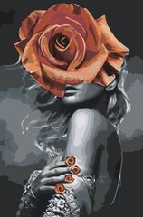 Kартины по номерам "Женщина и роза" 40x60 G цена и информация | Живопись по номерам | 220.lv