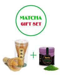 DĀVANU KOMPLEKTS, MATCHA tea Japan Ceremonial (Kyoto), 40g + Matcha whisks - Bambusa putojamā slotiņa cena un informācija | Tēja | 220.lv