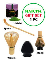 Подарочный набор - Matcha tea Japan Ceremonial (Kyoto), 40 г + Whisks (венчик) + spoon (мерная ложка) + stand (подставка) цена и информация | Чай | 220.lv