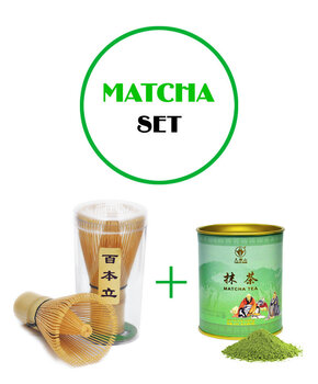 MATCHA KOMPLEKTS, MATCHA tea, 80g + Matcha whisks - Bambusa putojamā slotiņa (chasen) cena un informācija | Tēja | 220.lv