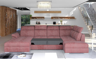Stūra dīvāns NORE Evanell, gaiši pelēks cena un informācija | Stūra dīvāni | 220.lv