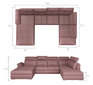 Stūra dīvāns NORE Evanell, pelēks/melns teksturēts cena un informācija | Stūra dīvāni | 220.lv