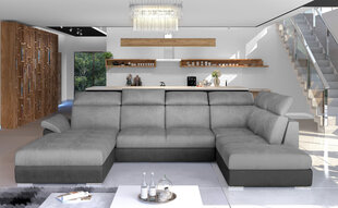 Stūra dīvāns NORE Evanell, gaiši pelēks/pelēks kaina ir informacija | Stūra dīvāni | 220.lv
