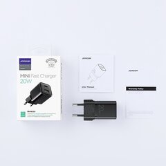 Joyroom wall charger USB / USB Typ C 20W 3A Quick Charge 3.0 Power Delivery SCP AFC black (L-QP207) цена и информация | Зарядные устройства для телефонов | 220.lv