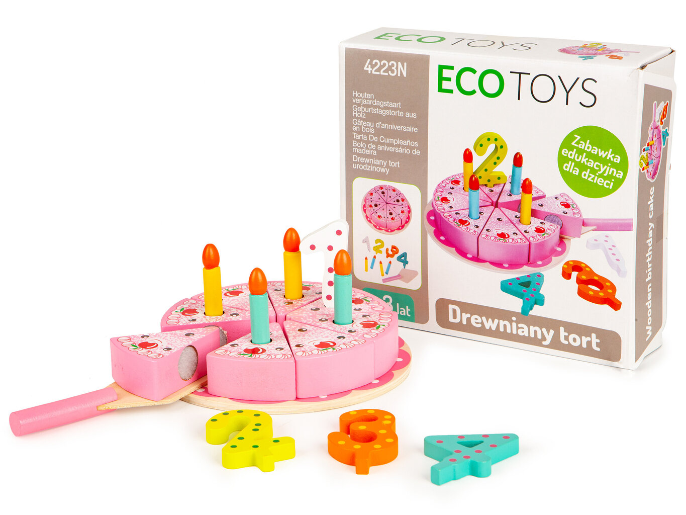 Ecotoys koka kūka ar nazi cena un informācija | Rotaļlietas meitenēm | 220.lv