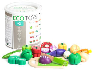 Овощи деревянные «Ecotoys», 20 шт. цена и информация | Игрушки для девочек | 220.lv