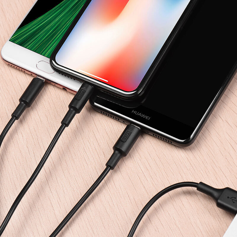 Vads 3 in 1 - USB -> Type C / Lightning / Micro USB HOCO X25 1.0 m trīs vienā lādēšanas datu kabelis, USB A USB C Lightning for Apple iPhone Micro USB, melns uzlādes vads cena un informācija | Savienotājkabeļi | 220.lv