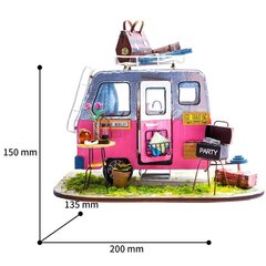 Koka saliekamā miniatūra Robotime 3D Camper cena un informācija | Konstruktori | 220.lv