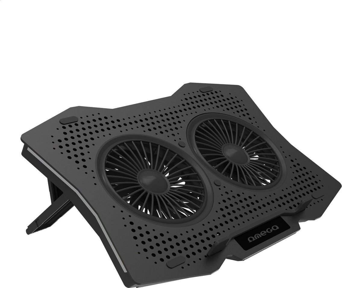 Omega laptop cooler pad 45425, black цена и информация | Portatīvo datoru dzesēšanas paliktņi un citi piederumi | 220.lv