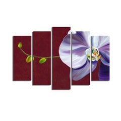Репродукция из пяти частей Орхидея цена и информация | Картины | 220.lv