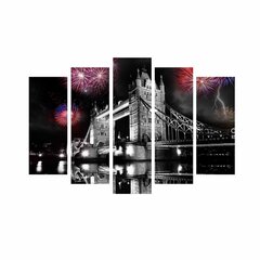 Репродукция из пяти частей Тауэрский мост и фейерверк цена и информация | Картины | 220.lv