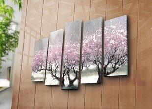 Репродукция из пяти частей Цветущие деревья цена и информация | Картины | 220.lv