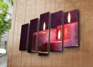 Репродукция из пяти частей Горящие свечи цена и информация | Картины | 220.lv
