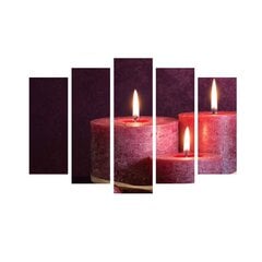 Репродукция из пяти частей Горящие свечи цена и информация | Картины | 220.lv