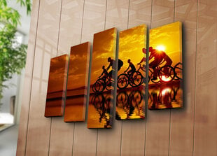Репродукция из пяти частей Велосипедисты цена и информация | Картины | 220.lv