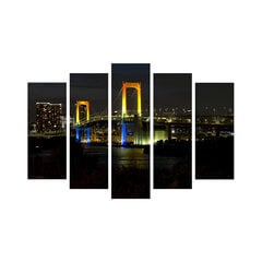 Репродукция из пяти частей Мост ночью цена и информация | Картины | 220.lv