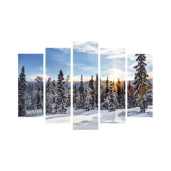 Репродукция из пяти частей Снежные ели цена и информация | Картины | 220.lv