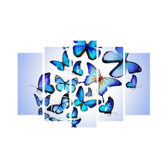 Репродукция из пяти частей Бабочки цена и информация | Картины | 220.lv
