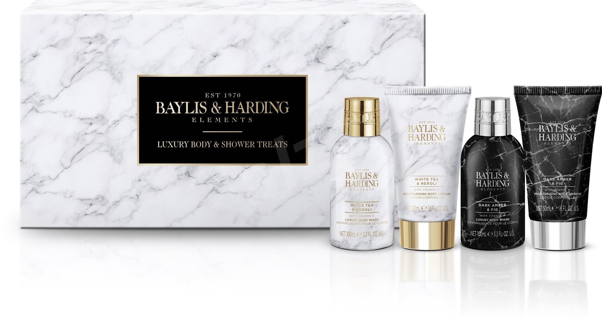 Komplekts Baylis & Harding Elements sievietēm: ķermeņa mazgāšanas līdzeklis, 2 x 100 ml + ķermeņa losjons, 2 x 100 ml cena un informācija | Dušas želejas, eļļas | 220.lv