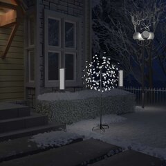 vidaXL Ziemassvētku koks, 120 LED, vēsi balta gaisma, ķirsis, 150 cm cena un informācija | Svētku dekorācijas | 220.lv