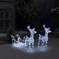 vidaXL Ziemassvētku dekorācija, ziemeļbrieži, kamanas, 240 LED, 130 cm цена и информация | Svētku dekorācijas | 220.lv