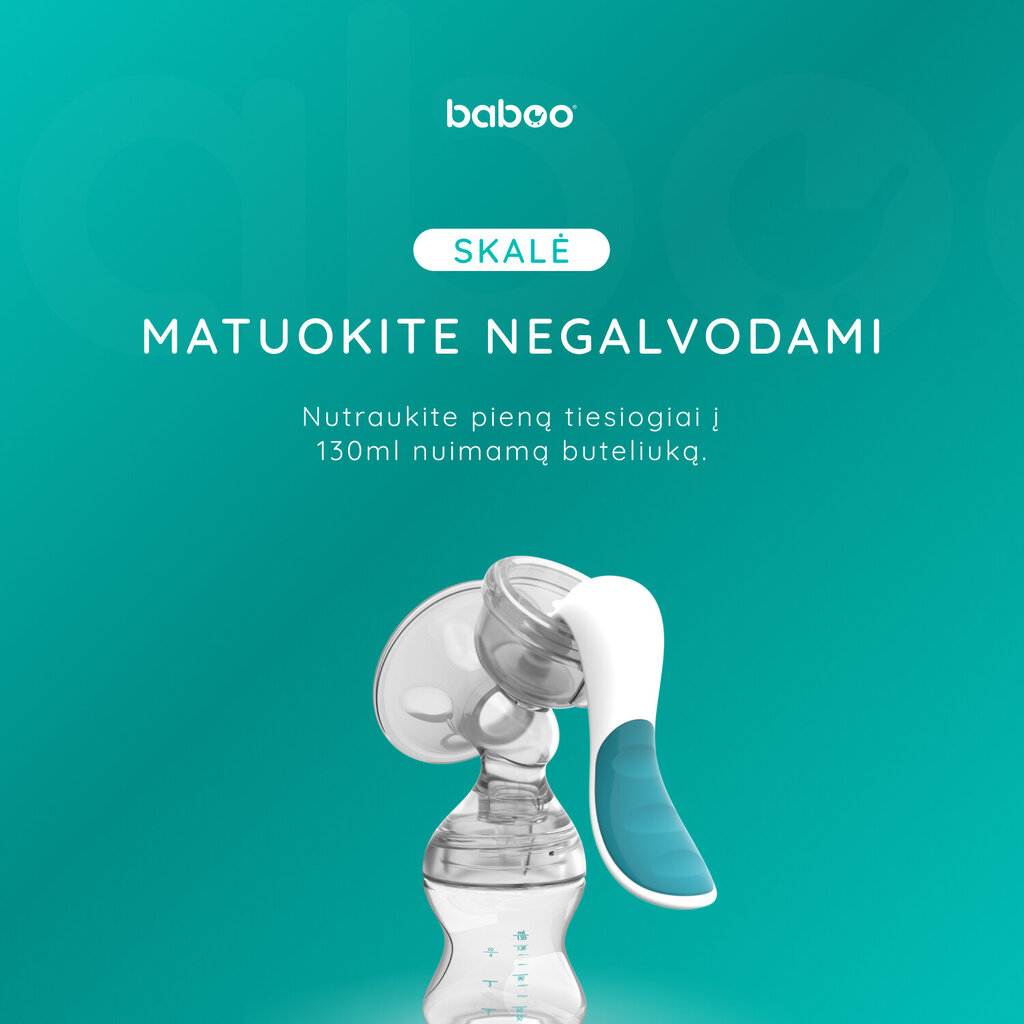 Baboo rokas krūšu pumpis ar 4 līmeņu sūknēšanas jaudu цена и информация | Krūts piena pumpji | 220.lv