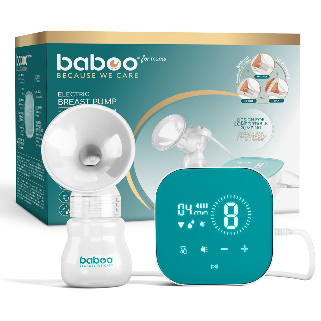 Baboo elektriskais krūšu pumpis ar 3D piena sūknēšanas tehnoloģiju цена и информация | Krūts piena pumpji | 220.lv