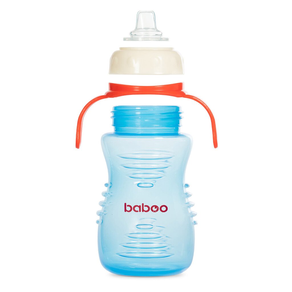 Pudelīte ar silikona snīpi Baboo, 6+ mēneši, 260 ml, zils cena un informācija | Bērnu pudelītes un to aksesuāri | 220.lv