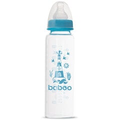 Baboo stikla pudele ar šauru kakliņu, 240 ml, 3+ mēneši, Marine cena un informācija | Bērnu pudelītes un to aksesuāri | 220.lv