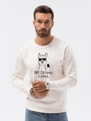 Balts džemperis "No drama Lama" B1153-45412-XXL cena un informācija | Vīriešu jakas | 220.lv