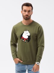 Haki krāsas džemperis "Lama" B1153-45439-XXL cena un informācija | Vīriešu jakas | 220.lv