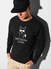 Melns džemperis "No drama Lama" B1153-45411-XXL cena un informācija | Vīriešu jakas | 220.lv