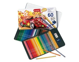 Набор цветных карандашей BRUYNZEEL SUPER SIXTIES BEETLE, 56 цветов цена и информация | Принадлежности для рисования, лепки | 220.lv