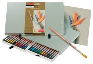 Krāsu zīmuļi BRUYNZEEL DESIGN Pastel, 24 krāsas cena un informācija | Modelēšanas un zīmēšanas piederumi | 220.lv