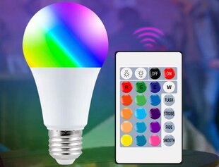 Светодиодная лампа RGB 12Вт E27 с пультом, диско лампа цена и информация | Праздничные декорации | 220.lv