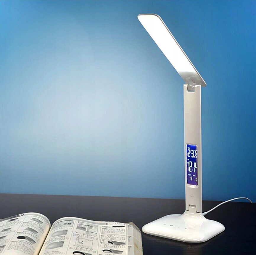 LED galda lampa ar termometru un modinātāju цена и информация | Galda lampas | 220.lv