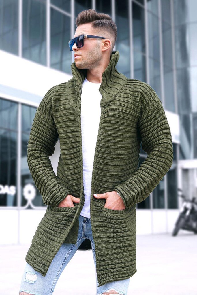 Khaki vīriešu džemperis "Hira" PK5615-45175-XL cena un informācija | Vīriešu džemperi | 220.lv