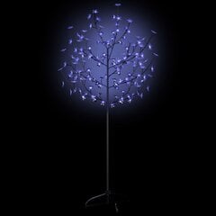 vidaXL Ziemassvētku koks, 120 LED, zila gaisma, ķirsis, 150 cm cena un informācija | Ziemassvētku dekorācijas | 220.lv