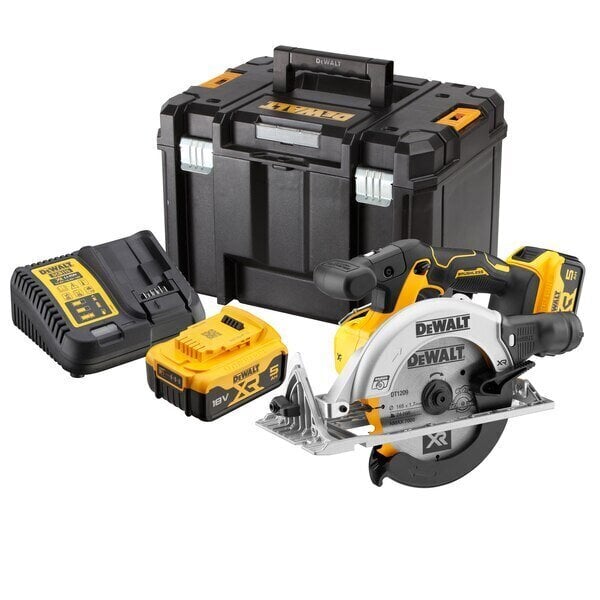 Akumulatora cirkulārais zāģis 18V 2x5Ah DeWALT DCS565P2-QW цена и информация | Zāģi, ripzāģi | 220.lv