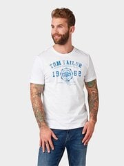 Tom Tailor vīriešu T-krekls 1008637*20000, balts цена и информация | Мужские футболки | 220.lv