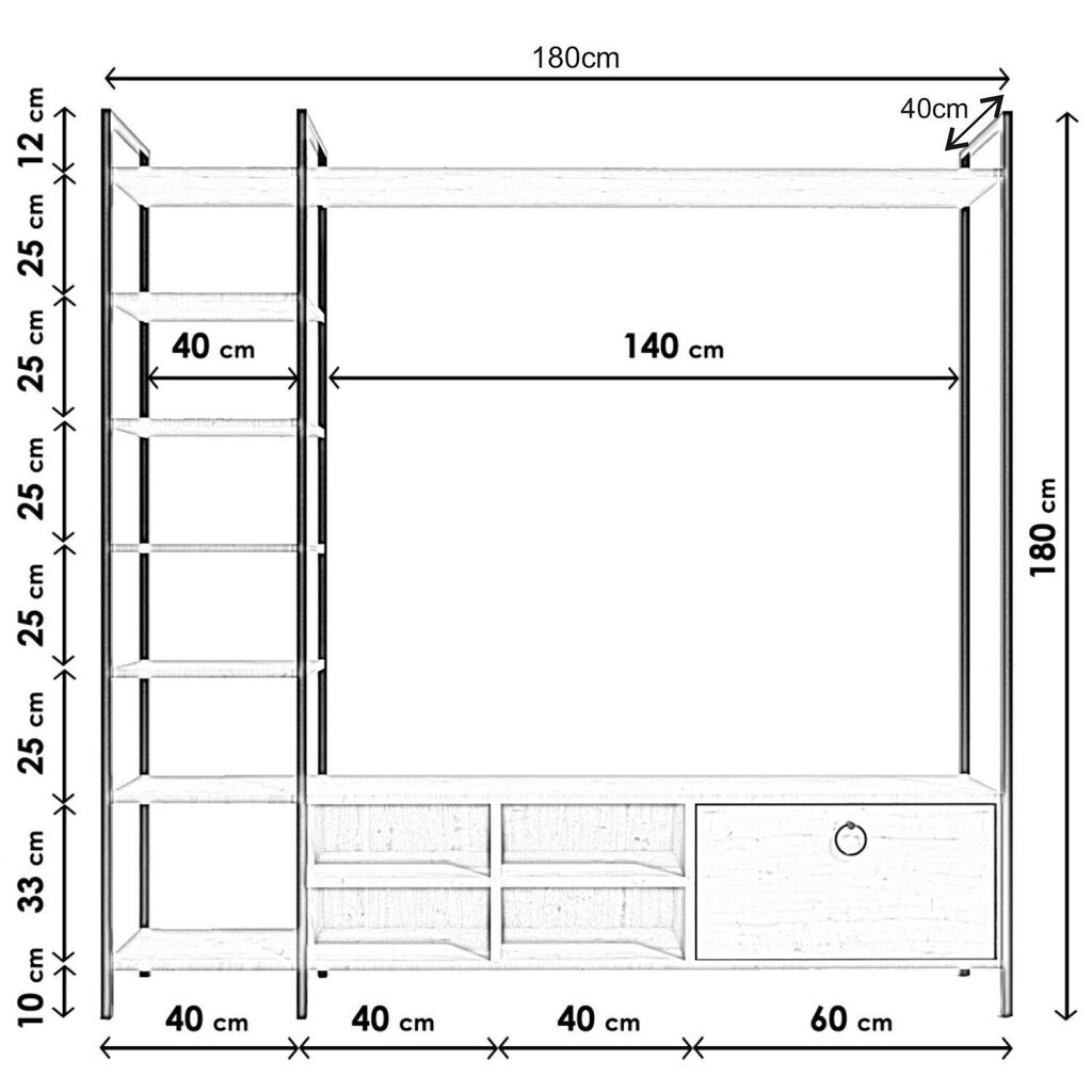 TV galdiņš Kalune Design L514, brūns цена и информация | TV galdiņi | 220.lv