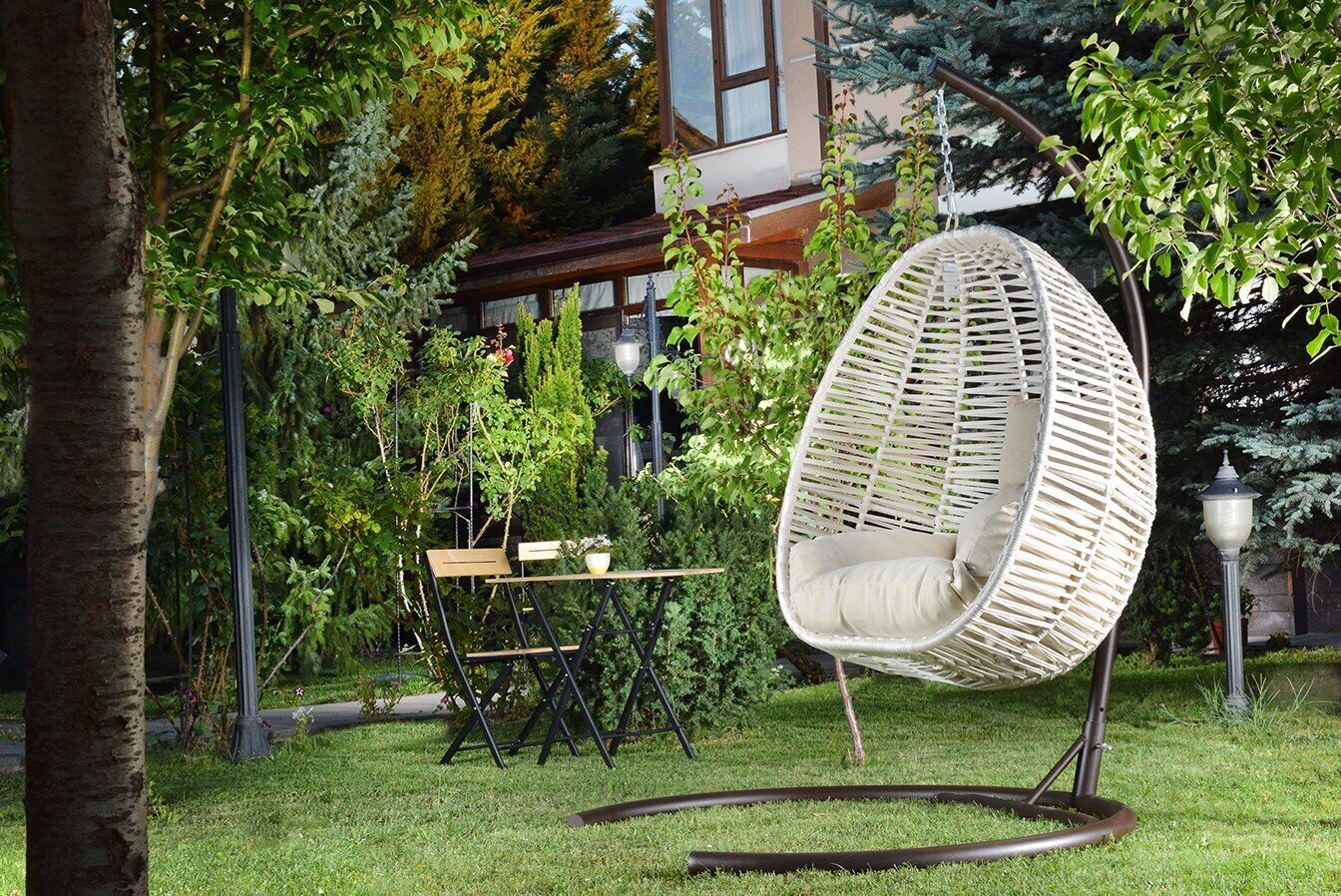 Šūpuļkrēsls Kalune Design Findik, bēša cena un informācija | Dārza krēsli | 220.lv