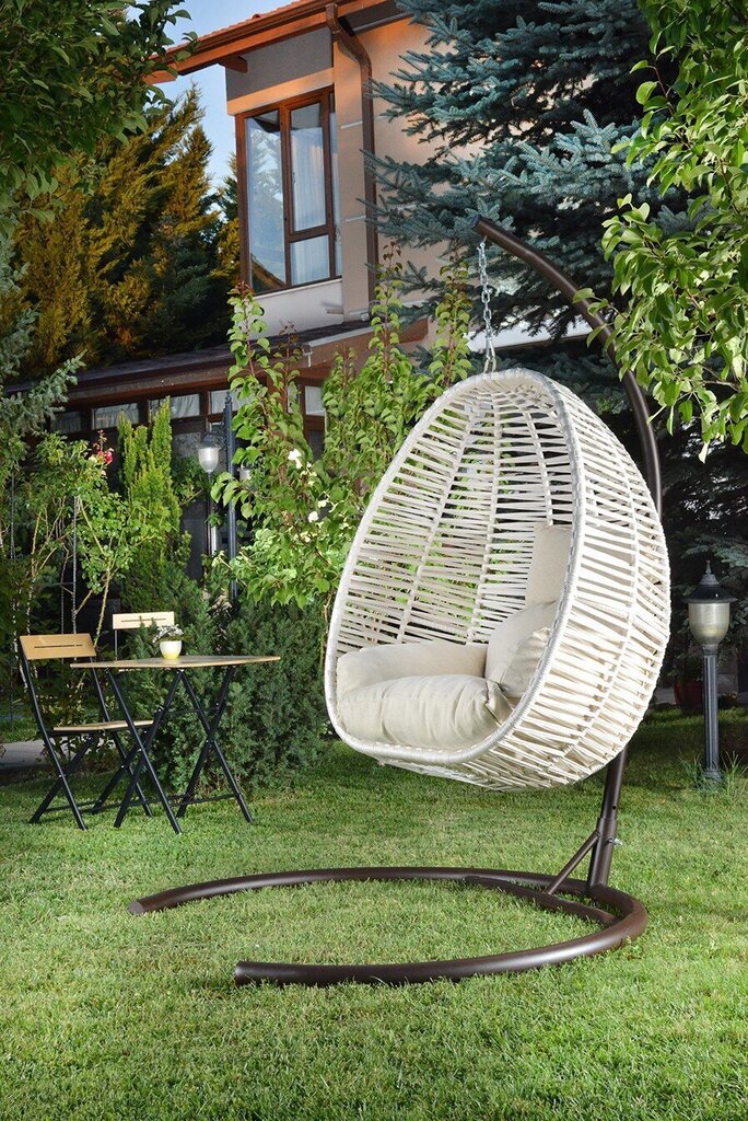 Šūpuļkrēsls Kalune Design Findik, bēša cena un informācija | Dārza krēsli | 220.lv