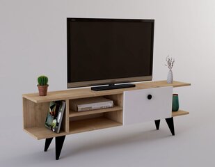 TV galdiņš Kalune Design Idil, balts/brūns цена и информация | Тумбы под телевизор | 220.lv