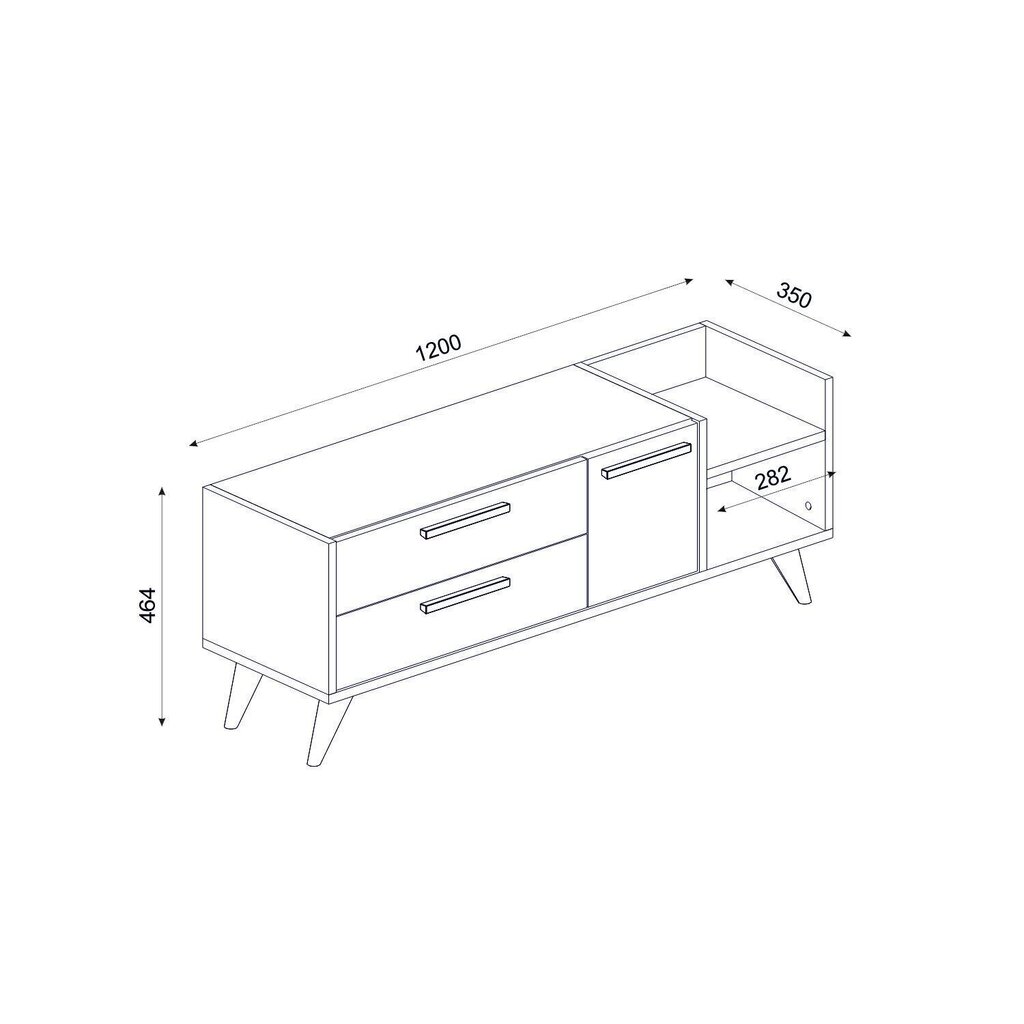 TV galdiņš Kalune Design Otto, balts/brūns cena un informācija | TV galdiņi | 220.lv