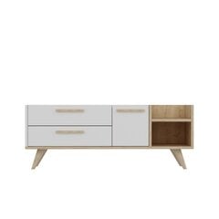 ТВ столик Kalune Design Otto, белый/коричневый цена и информация |  Тумбы под телевизор | 220.lv