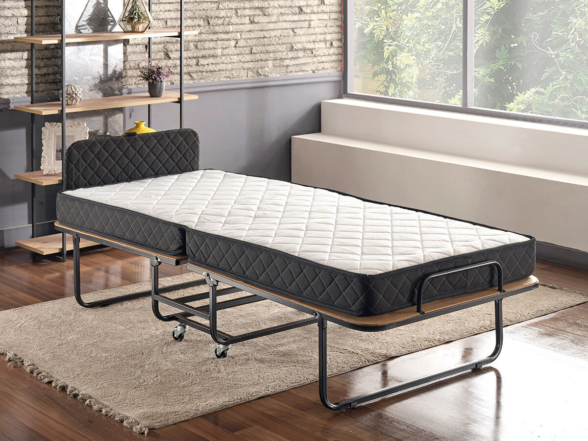 Saliekamā gulta Kalune Design Niron XL, 90x200 cm, melna cena un informācija | Gultas | 220.lv